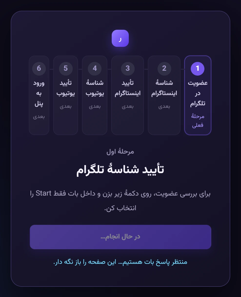 برگرد و صفحه را باز نگه دار — تصویر واقعی پنل رشدینو